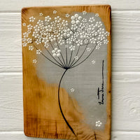 Small Cow Parsley Soft Grey Reclaimed Wood