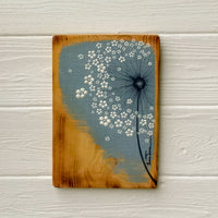 Small Wild Flower Grey Blue Reclaimed Wood