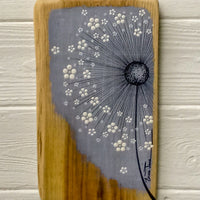 Small Wild Flower Light Mouve Blue Live Edge Wood