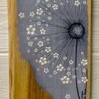 Small Wild Flower Light Mouve Blue Live Edge Wood