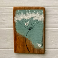 Small Cow Parsley Soft Grey Blue Reclaimed Wood