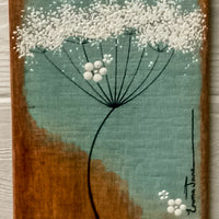 Small Cow Parsley Soft Grey Blue Reclaimed Wood