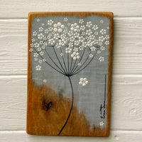 Small Cow Parsley Soft Blue Grey Reclaimed Wood