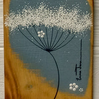 Small Cow Parsley Soft Grey Blue Reclaimed Wood