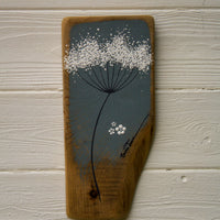 Small Cow Parsley Deep Blue Grey Live Edge Wood