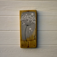 Small Cow Parsley large flower head slate grey reclaimed wood