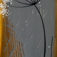 Small Cow Parsley fine flower head soft slate grey reclaimed wood