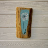 Small Dandelion soft light blue live edge wood