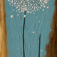 Small Dandelion soft light blue live edge wood