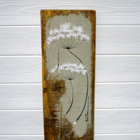 Large Cow Parsley Fine Flower Head Taupe Reclaimed Wood