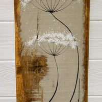 Large Cow Parsley Fine Flower Head Taupe Reclaimed Wood