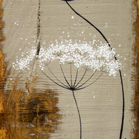 Large Cow Parsley Fine Flower Head Taupe Reclaimed Wood