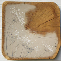 X.L Mixed Cow Parsley Heads Soft Taupe Reclaimed Wood