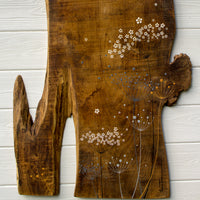 X.L Mixed Cow Parsley Heads Natural Reclaimed Wood