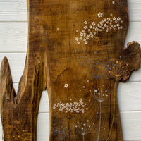 X.L Mixed Cow Parsley Heads Natural Reclaimed Wood