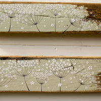 XXL Mixed Cow Parsley Flower Heads Soft Sage Green Reclaimed Oak Beams