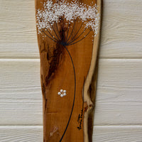 Small Cow Parsley fine flower head natural live edge wood