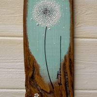 Small Dandelion soft duck egg blue reclaimed wood