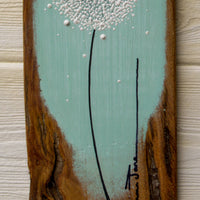 Small Dandelion soft duck egg blue reclaimed wood