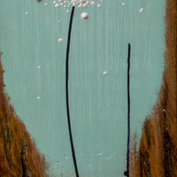 Small Dandelion soft duck egg blue reclaimed wood