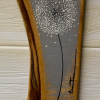 Small Dandelion soft grey live edge wood