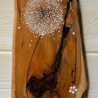 Small Dandelion head natural live edge wood