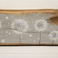 X.L Dandelion Flower Heads Soft Dove Grey Reclaimed Oak Beam