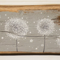 X.L Dandelion Flower Heads Soft Dove Grey Reclaimed Oak Beam