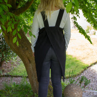 Aprons- Black with light grey screen printed Cow Parsley design