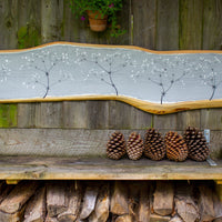 XXL Hedge Bedstraw light grey live edge wood painting outside