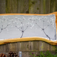 XXL Hedge Bedstraw light grey live edge wood painting close up