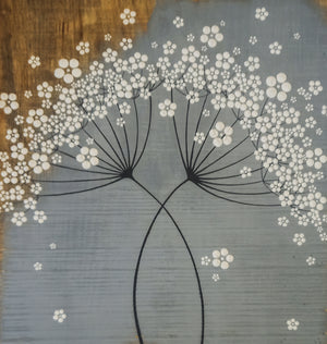 Large Cow Parsley Mid Grey Live Edge Wood