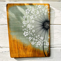 Small Wild Flower soft sage green live edge wood