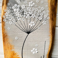 Small Cow Parsley taupe grey live edge wood