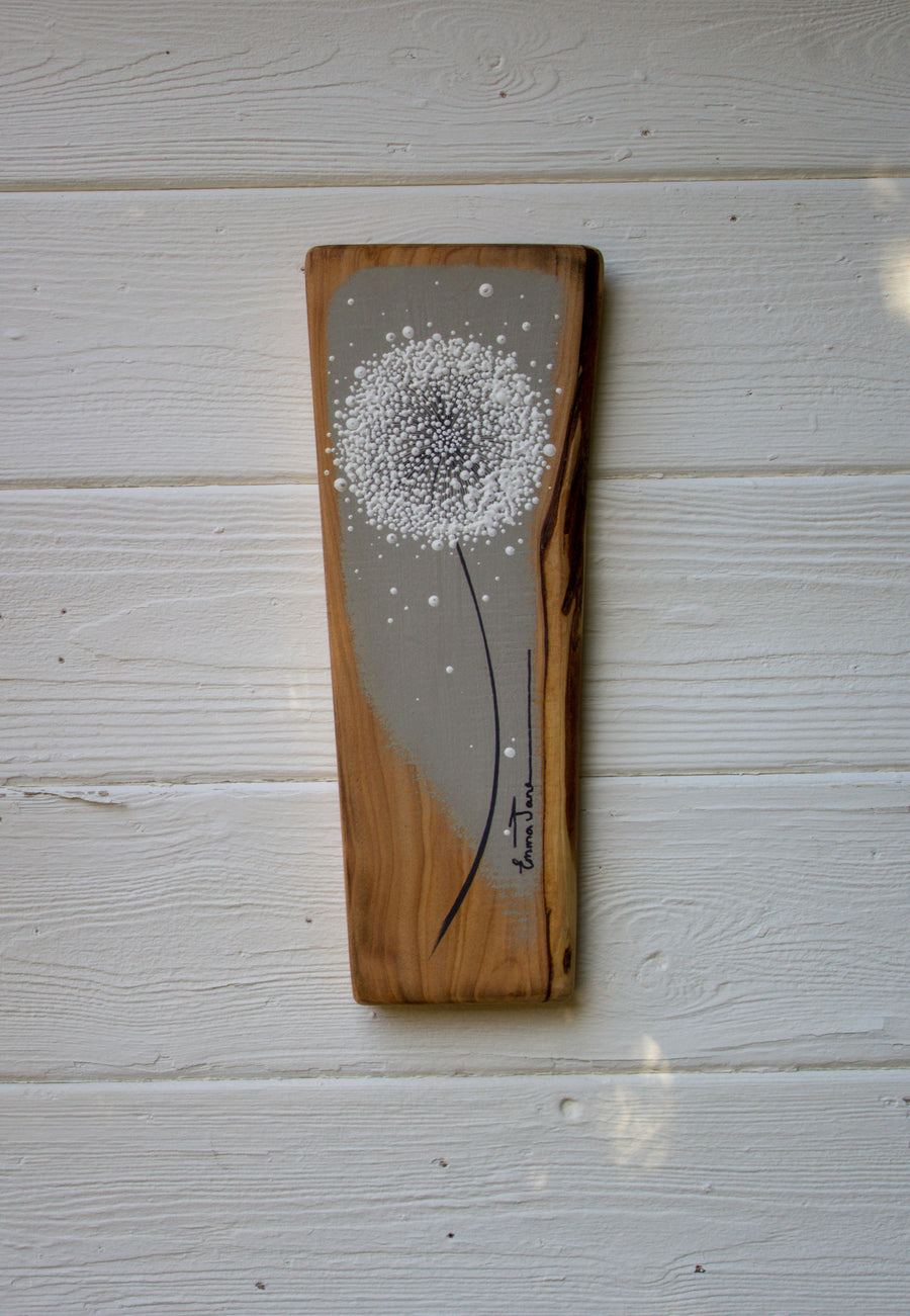 Small Dandelion Soft Taupe Live edge Wood