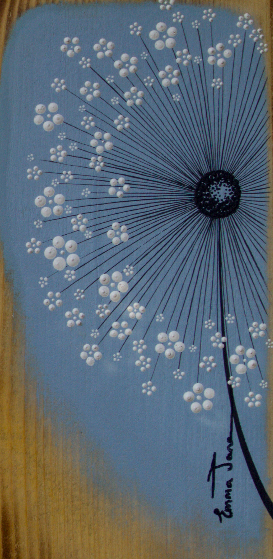 Small Wild Flower Soft Sky Blue Reclaimed Wood