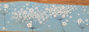 XXL Cow Parsley, Wild Flower Sky Blue Live Edge Wood