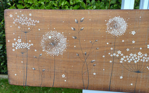 XXL Wild Flower, Dandelions Natural Chunky Reclaimed Wood