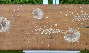 XXL Wild Flower, Dandelions Natural Chunky Reclaimed Wood