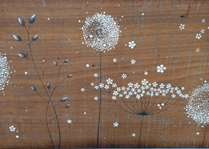 XXL Wild Flower, Dandelions Natural Chunky Reclaimed Wood