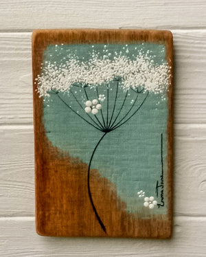 Small Cow Parsley Soft Grey Blue Reclaimed Wood