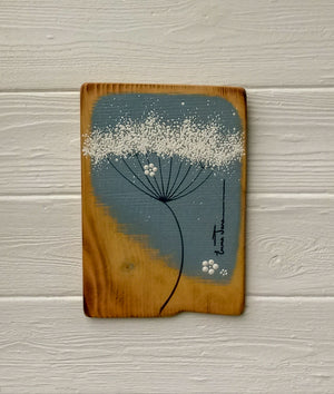 Small Cow Parsley Soft Grey Blue Reclaimed Wood