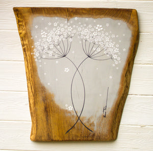 X.L Cow Parsley Soft Grey Live Edge Wood