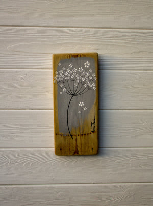 Small Cow Parsley large flower head slate grey reclaimed wood