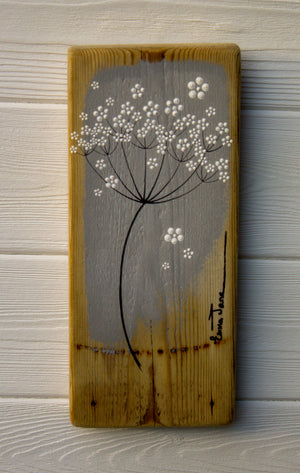 Small Cow Parsley large flower head slate grey reclaimed wood