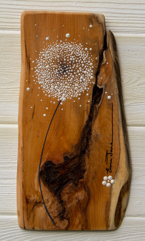 Small Dandelion head natural live edge wood