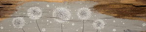 X.L Dandelion Flower Heads Soft Dove Grey Reclaimed Oak Beam